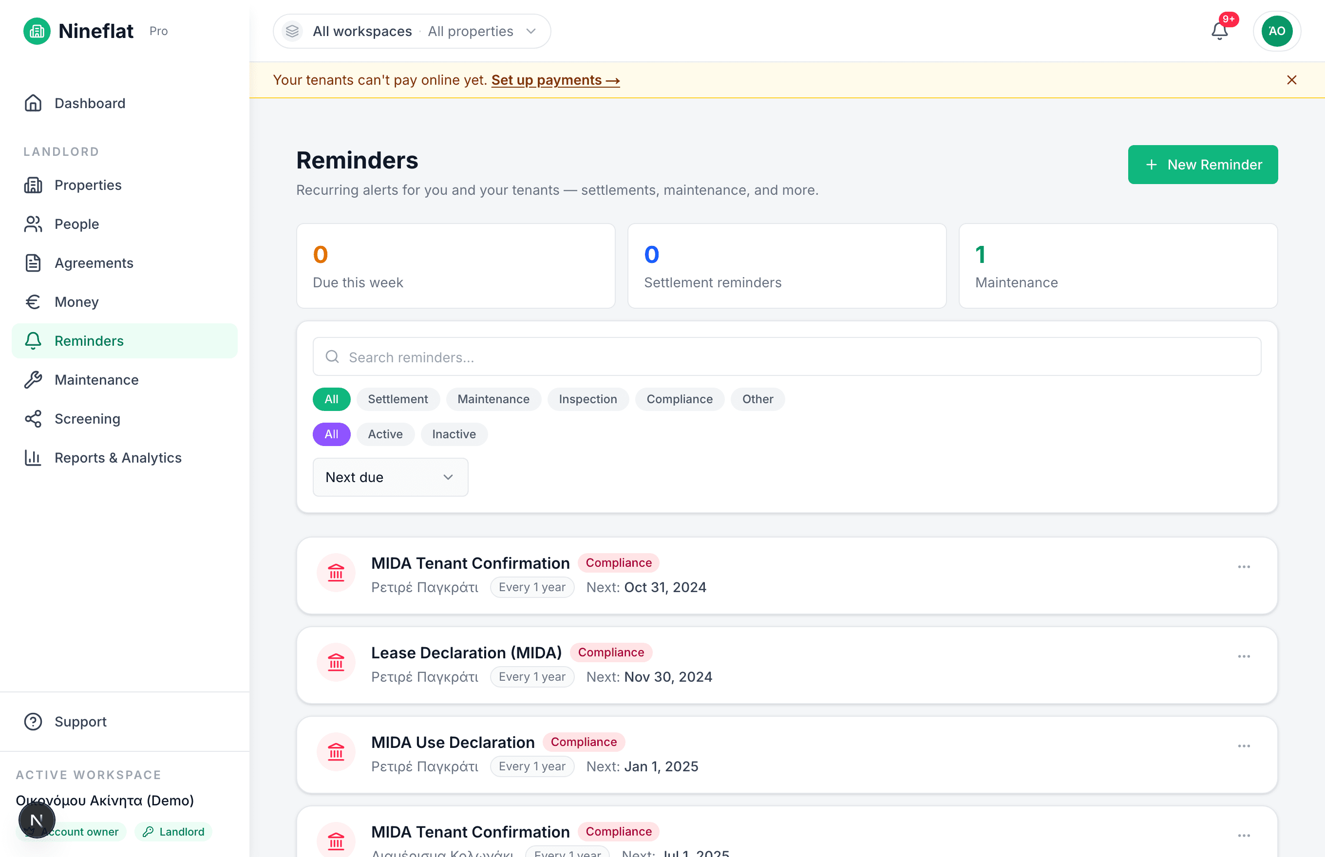 Keep recurring obligations on schedule